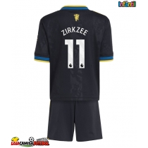 Camisa de Futebol Manchester United Joshua Zirkzee #11 Equipamento Alternativo Infantil 2025-26 Manga Curta (+ Calças curtas)